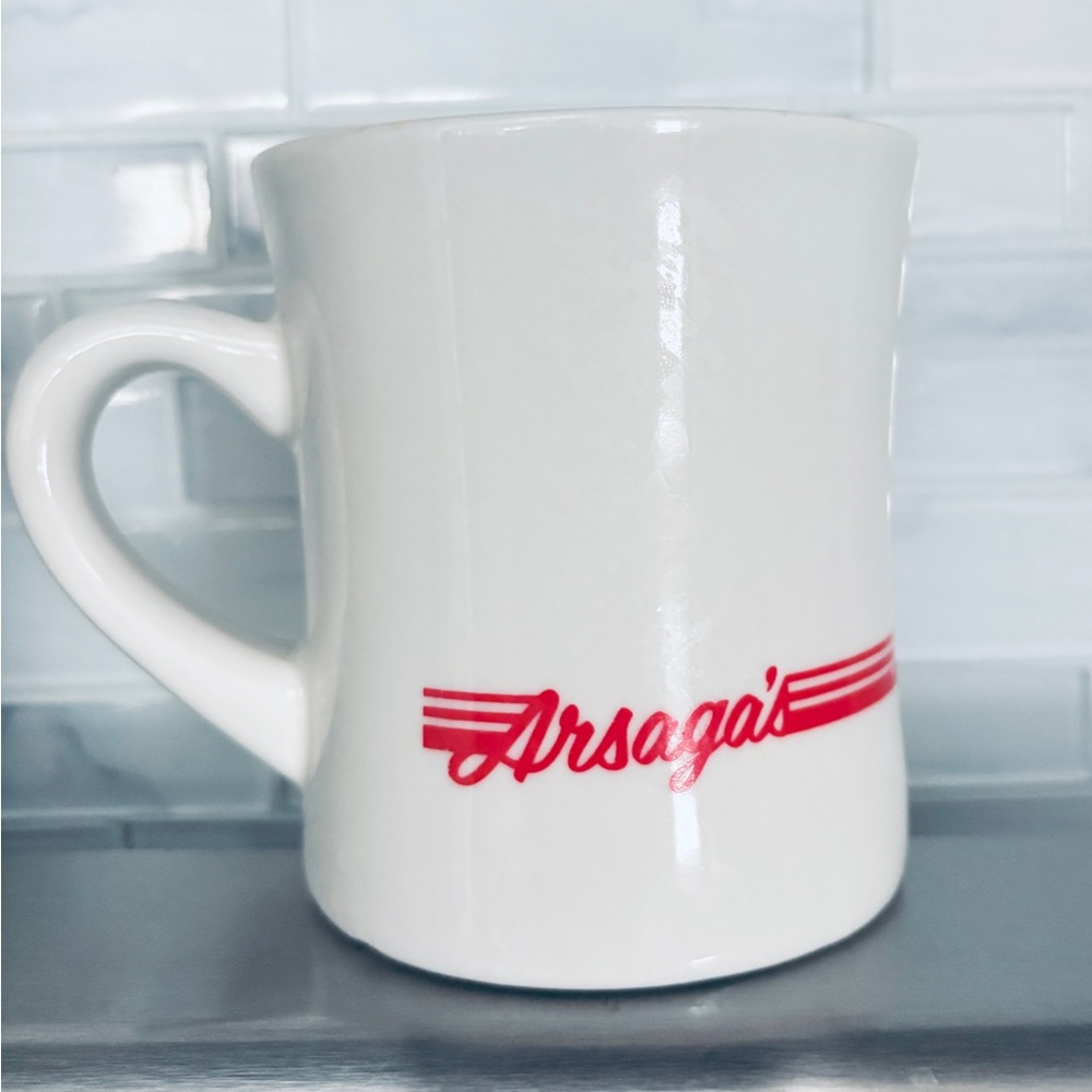Arsaga’s  ceramic diner mug. Coffee cup. Made in USA